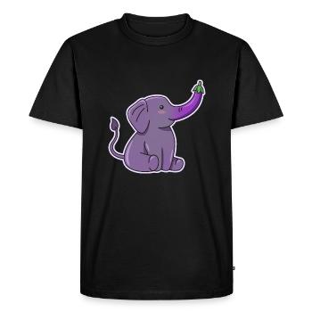 conception d’aubergine éléphant pour - T-shirt Premium bio Homme - noir - Devant - Nico (187cm)