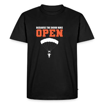 The door was open paraglider poison - Men's Premium Organic T-Shirt - black - Front - Nico (187cm)