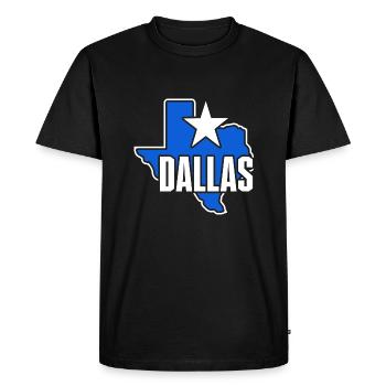 Conception de carte Dallas Texas pour les fiers Dallasites - T-shirt Premium bio Homme - noir - Devant - Nico (187cm)