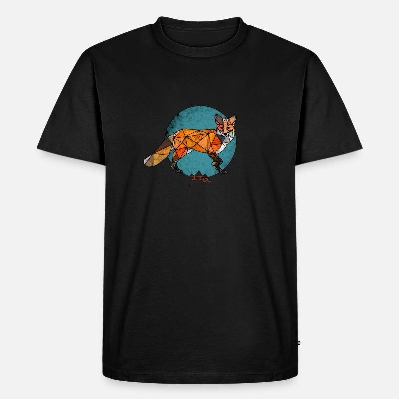 fox - Männer Premium Bio T-Shirt - Schwarz