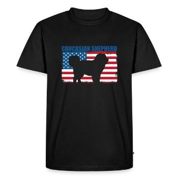 Chien de berger du Caucase Ovcharka - T-shirt Premium bio Homme - noir - Devant - Nico (187cm)