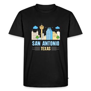 Design d’horizon coloré de San Antonio pour San fier - T-shirt Premium bio Homme - noir - Devant - Nico (187cm)