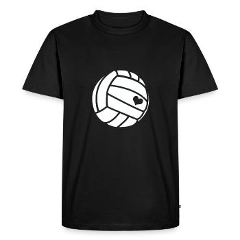 I love Volleyball - Handball / Coeur / Cadeau - T-shirt Premium bio Homme - noir - Devant - Nico (187cm)