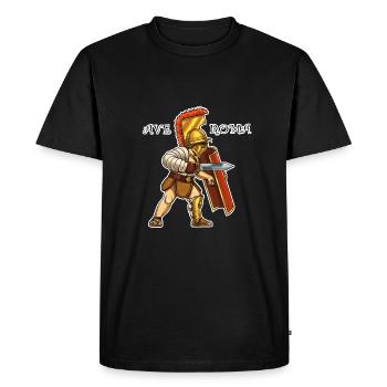 Gladiator T-Shirt AVE ROMA - T-shirt Premium bio Homme - noir - Devant - Nico (187cm)
