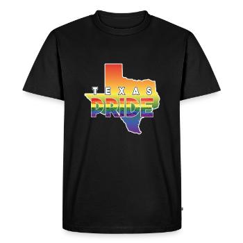 Rainbow Design Texas Card for Proud LGBT+ - Men's Premium Organic T-Shirt - black - Front - Nico (187cm)
