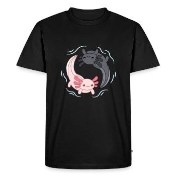 Axolotl Anime Yin Yang Design pour les fans d’Axolotl - T-shirt Premium bio Homme - noir - Devant - Nico (187cm)
