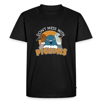 Don’t Mess Pigeons Un design cool pour les fans de pigeons - T-shirt Premium bio Homme - noir - Devant - Nico (187cm)
