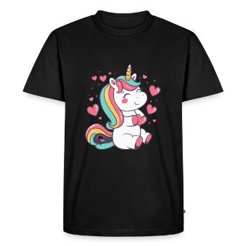 Good Feeling Unicorn - Men's Premium Organic T-Shirt - black - Front - Nico (187cm)