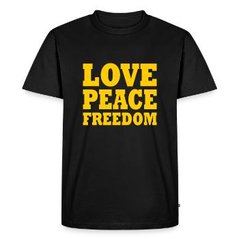 Love peace freedom - T-shirt Premium bio Homme - noir - Devant - Nico (187cm)