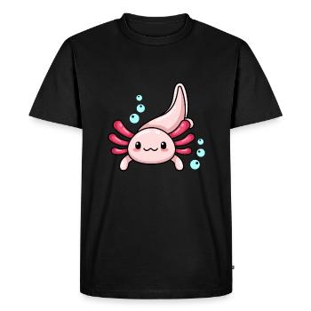 Conception d’axolotl leucistique pour les amateurs d’axolotl - T-shirt Premium bio Homme - noir - Devant - Nico (187cm)