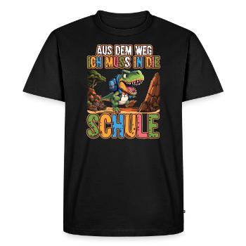 Enfants Dino Inscription à l’école Cône scolaire 2023 - T-shirt Premium bio Homme - noir - Devant - Nico (187cm)