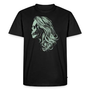 Crâne de fille zombie - T-shirt Premium bio Homme - noir - Devant - Nico (187cm)