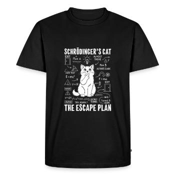 Schrödinger's Cat Escape Plan - Men's Premium Organic T-Shirt - black - Front - Nico (187cm)