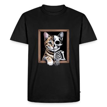 Schrödinger's cat dead alive - Men's Premium Organic T-Shirt - black - Front - Nico (187cm)