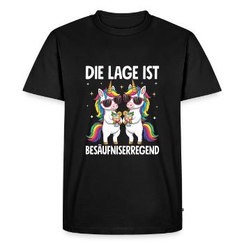 La situation est l’ivresse - T-shirt Premium bio Homme - noir - Devant - Nico (187cm)