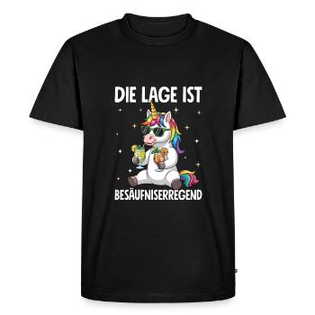 La situation est l’ivresse - T-shirt Premium bio Homme - noir - Devant - Nico (187cm)