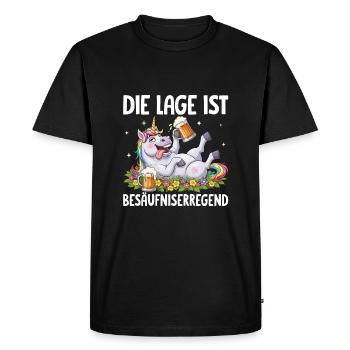 La situation est l’ivresse - T-shirt Premium bio Homme - noir - Devant - Nico (187cm)