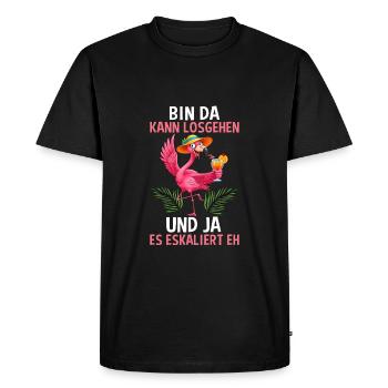 I'm there can start and yes it escalates anyway - Men's Premium Organic T-Shirt - black - Front - Nico (187cm)