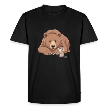Bear and Mouse - Men's Premium Organic T-Shirt - black - Front - Nico (187cm)