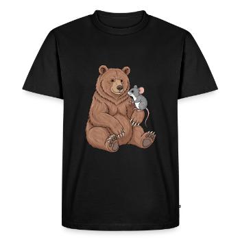 Bear and Mouse - Men's Premium Organic T-Shirt - black - Front - Nico (187cm)