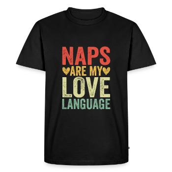 Naps Are My Love Language - Men's Premium Organic T-Shirt - black - Front - Nico (187cm)