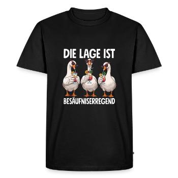 The location is drunken, geese - Men's Premium Organic T-Shirt - black - Front - Nico (187cm)