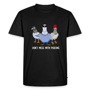 Cool Don’t Mess Pigeons design pour les fans de pigeons - T-shirt Premium bio Homme - noir - Devant - Nico (187cm)
