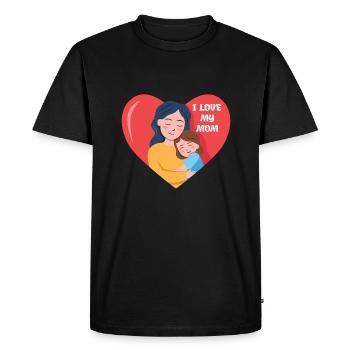Mother's Day Love Design - Men's Premium Organic T-Shirt - black - Front - Nico (187cm)