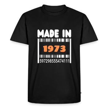 Made in 1973.T-Shirt Geburtstagsgeschenk 1973. - Männer Premium Bio T-Shirt - Schwarz - Vorne - Nico (187cm)