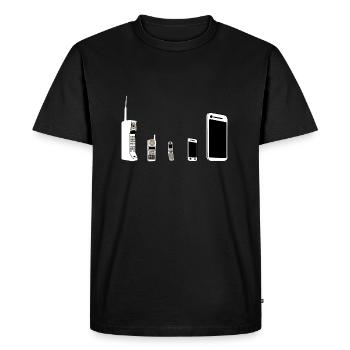 Evolution de téléphone mobile - T-shirt Premium bio Homme - noir - Devant - Nico (187cm)