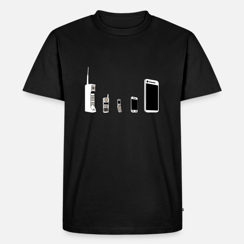 Handy Evolution - Männer Premium Bio T-Shirt - Schwarz