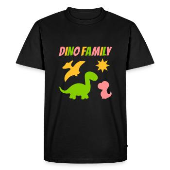 Famille Dino (dinosaures, soleil) - T-shirt Premium bio Homme - noir - Devant - Nico (187cm)