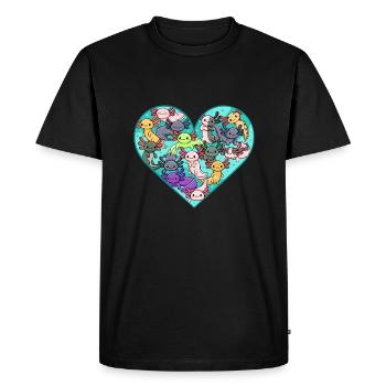 Toutes sortes d’axolotls design pour les fans d’axolotls - T-shirt Premium bio Homme - noir - Devant - Nico (187cm)