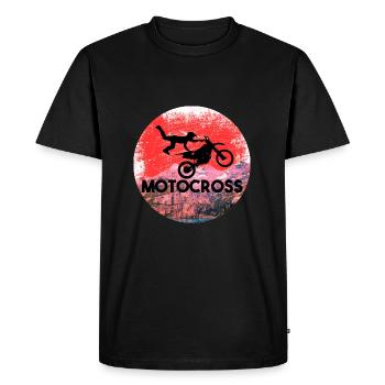 Motocross gift mountain landscape MX - Men's Premium Organic T-Shirt - black - Front - Nico (187cm)