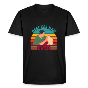 Best Cat Dad Ever - cadeau pour les amoureux des chats - T-shirt Premium bio Homme - noir - Devant - Nico (187cm)