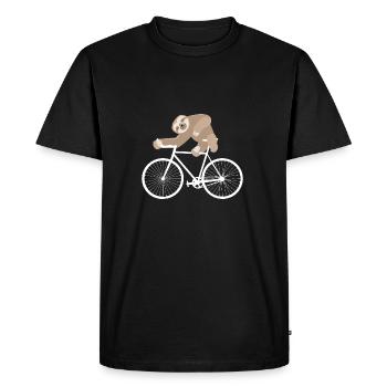 Cooles Faultier Radfahrer Fahrrad Radtour Relax - Männer Premium Bio T-Shirt - Schwarz - Vorne - Nico (187cm)