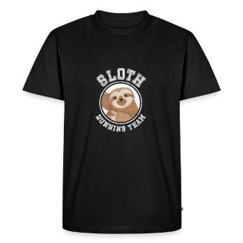 Sloth courante fraîche Courir Sport Fitness Relax - T-shirt Premium bio Homme - noir - Devant - Nico (187cm)