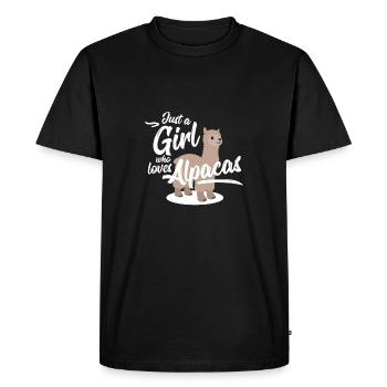 Alpagas filles Cute Pet amour cadeau - T-shirt Premium bio Homme - noir - Devant - Nico (187cm)