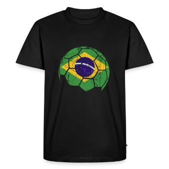 Brésil Ballon de football de football - T-shirt Premium bio Homme - noir - Devant - Nico (187cm)
