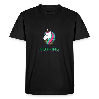 Chemise Rien Impossible - Cadeau Licorne - T-shirt Premium bio Homme - noir - Devant - Nico (187cm)