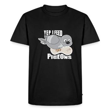 Conception de pigeons d’alimentation pour les amateurs de pigeons - T-shirt Premium bio Homme - noir - Devant - Nico (187cm)
