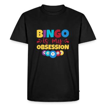 Jeu de bingo Bingo est mon obsession Bingo - T-shirt Premium bio Homme - noir - Devant - Nico (187cm)