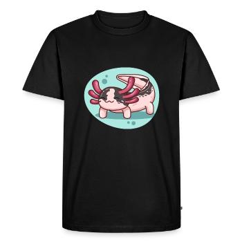 Piebald Axolotl Design for Axolotl Lovers - Men's Premium Organic T-Shirt - black - Front - Nico (187cm)