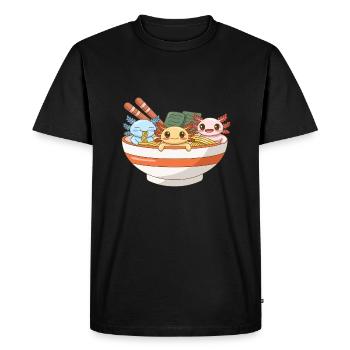 Conception de nouilles Ramen Axoltol pour les amateurs d’axolotl - T-shirt Premium bio Homme - noir - Devant - Nico (187cm)