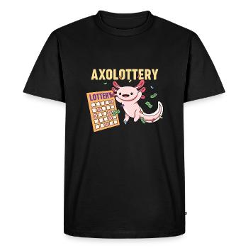 Conception de jeux de mots axolottery pour les amateurs d’axolotl - T-shirt Premium bio Homme - noir - Devant - Nico (187cm)