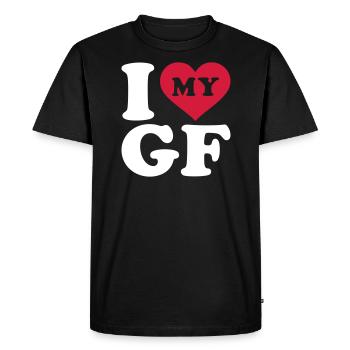 I love my girlfriend - Men's Premium Organic T-Shirt - black - Front - Nico (187cm)