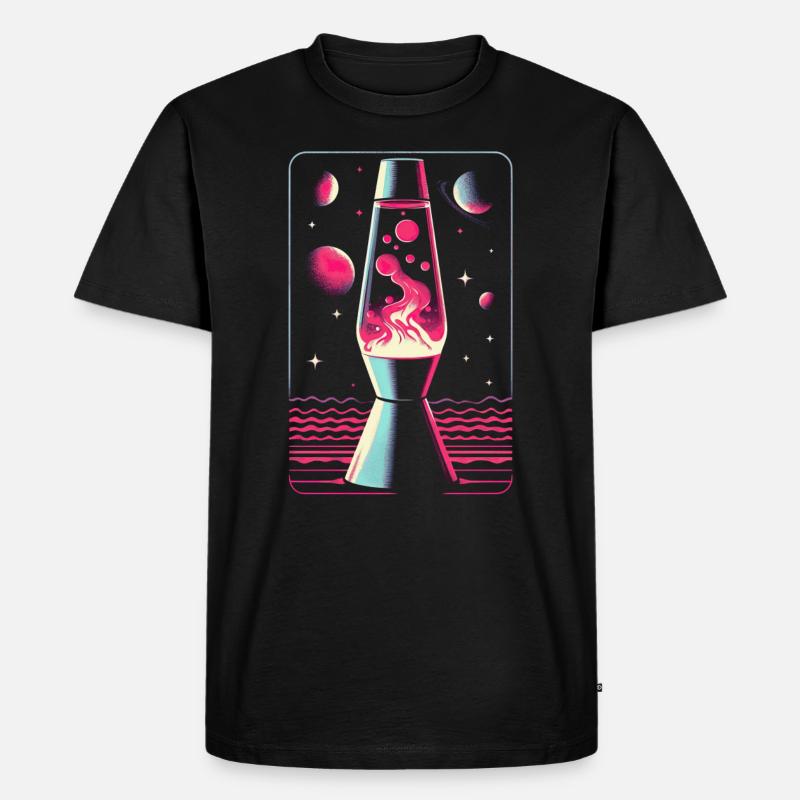 Retro Lavalampe - Männer Premium Bio T-Shirt - Schwarz