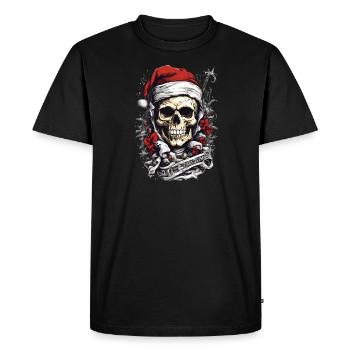 Skull in Christmas Design Christmas Outfit - Men's Premium Organic T-Shirt - black - Front - Nico (187cm)