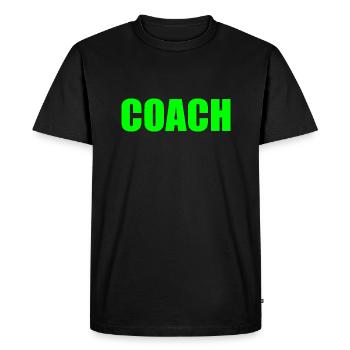 Coach - Men's Premium Organic T-Shirt - black - Front - Nico (187cm)