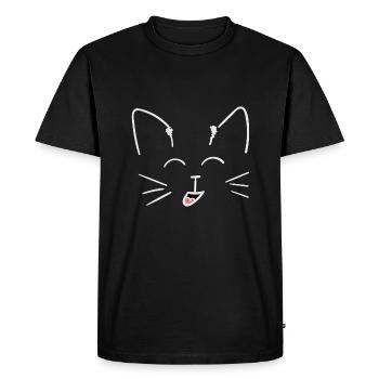 le chat rit - T-shirt Premium bio Homme - noir - Devant - Nico (187cm)